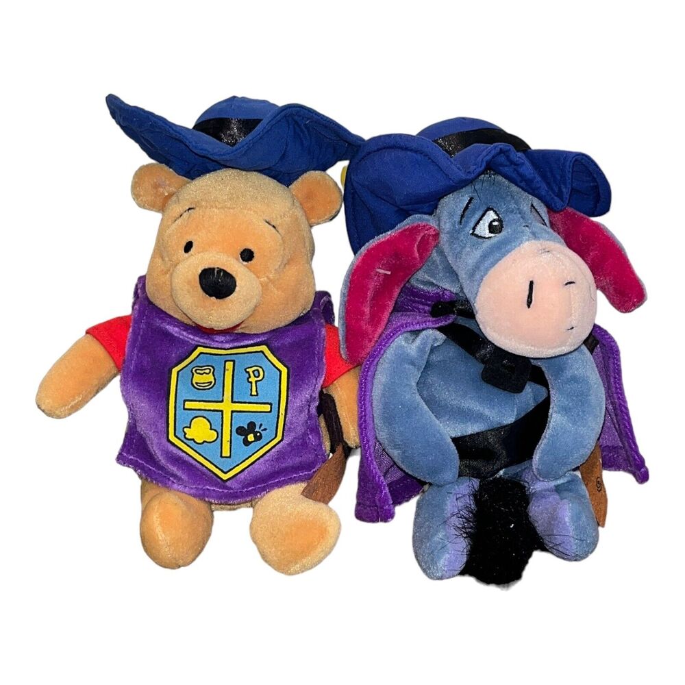 Disney Store Winnie the Pooh & Tigger Musketeer Plush Toy  9" w/ Tags